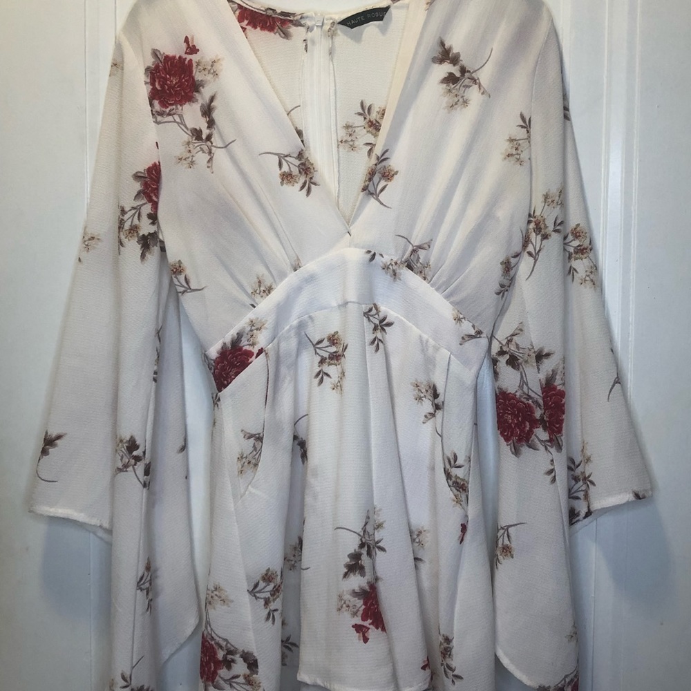 Haute Rogue White Floral Romper